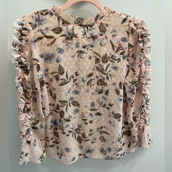 Flowery Textured Sheer Shirt - Picture 1 of 5